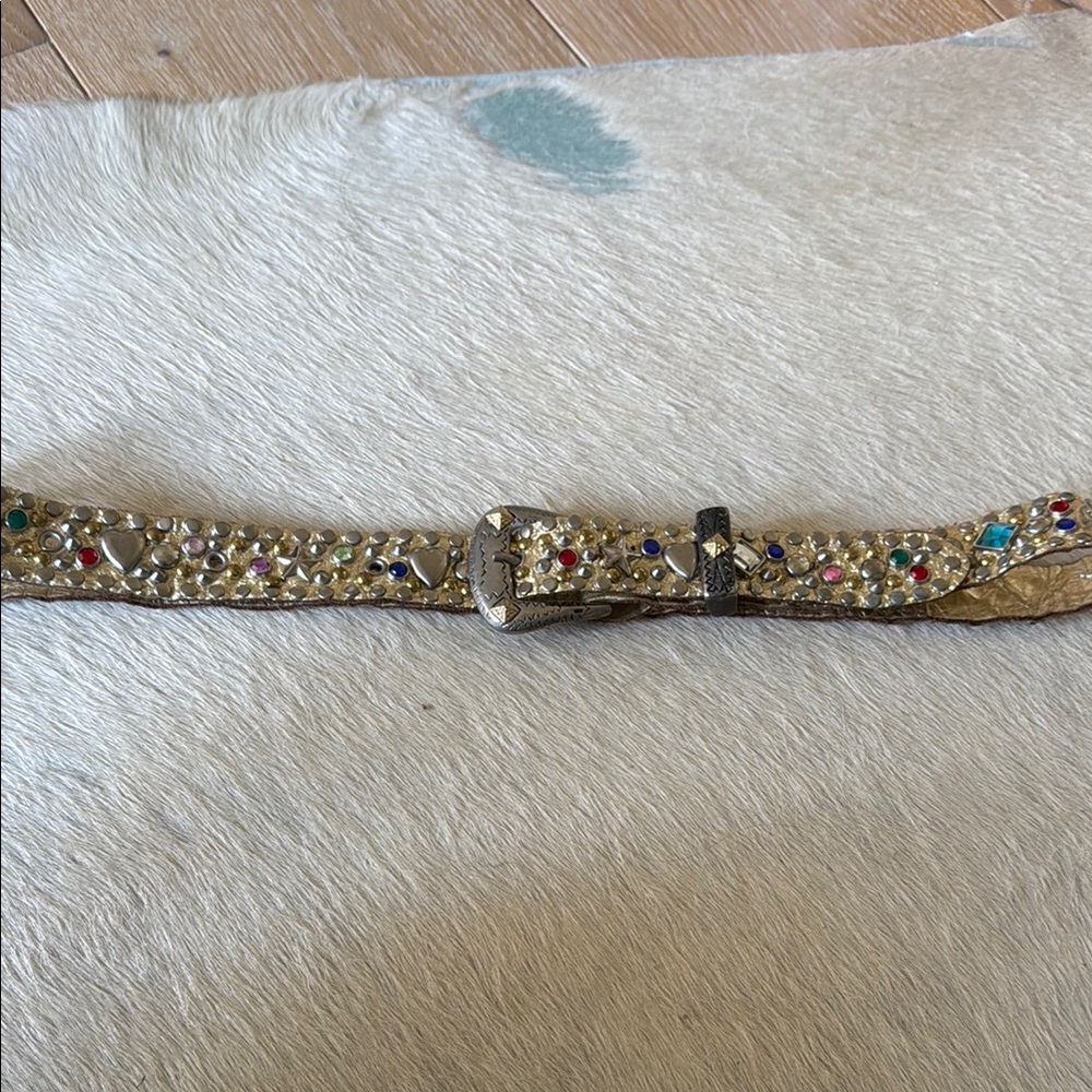 Moschino Gold Embellished Belt with Vintage Design